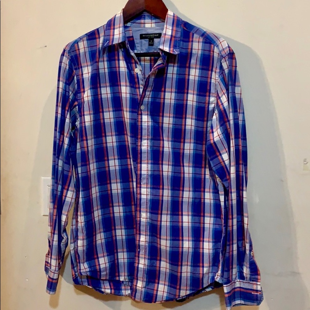 Banana Republic Long Sleeve Cotton Plaid